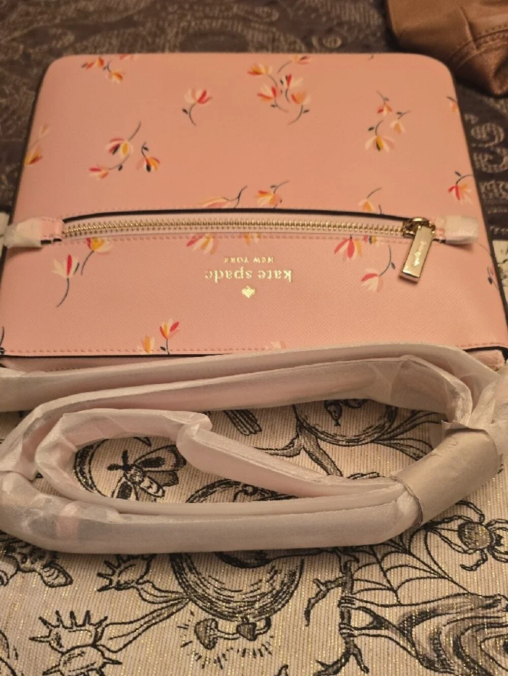 kate spade Blush Pink Floral Crossbody with Gold Hardware